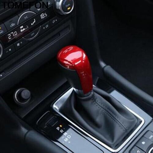 TOMEFON For Mazda 2 Demio DL Sedan DJ Hatchback 2015 2016 2017 Gear Shift Knob Control Cap Cover Trim Interior Accessories ABS