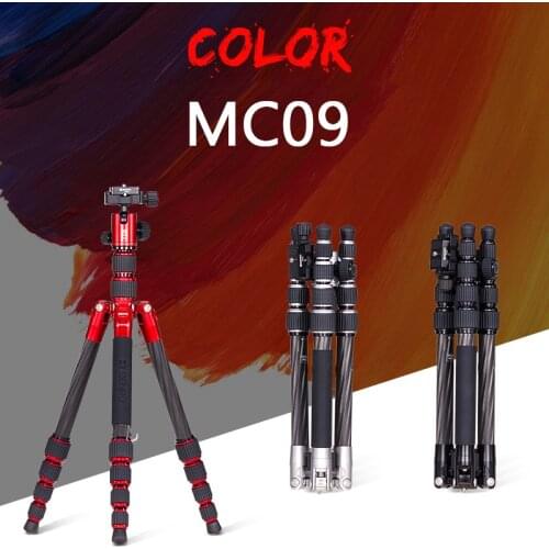Benro MC09 Tripod Carbon Fiber Portable Reflexed Monopod Camera Stand For DSLR 5 Section Carrying Bag Max Loading 6kg