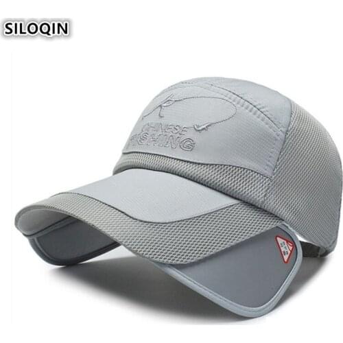 SILOQIN Snapback Cap Mens Grid Breathable Baseball Caps 2019 New Womens Ponytail Mesh Hat Novelty Retractable Visor Large Hats