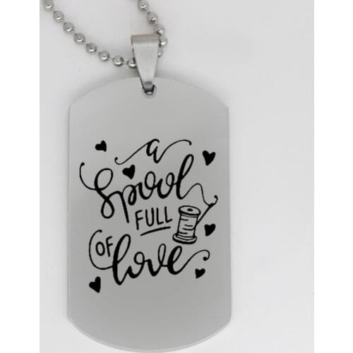Ufine jewelry girl gift pendant army card spool full of love stainless steel customed necklace N4228