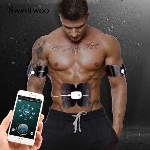 Smart App Multi EMS Abdominal Muscle Trainer Electronic Muscle Stimulator Exerciser Machine Body Slimming Fitness Massage Suit