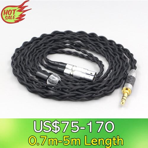 LN007447 Pure 99% Silver Inside Headphone Nylon Cable For Ultrasone Veritas Jubilee 25E 15 Edition ED 8EX ED15 Earphone headset