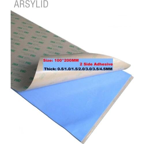 High Efficient thermal conductivity 3.6W 100mm*200mm Double side Conductive Heatsink Plaster thermal pad for heat sink radiator