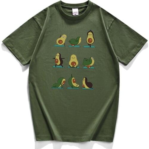 Cartoon Funny Avocado Printing Tshirt For Men Retro Casual Male Clothes Cute Style Shirts High Quality Oversized Mens T-Shirts