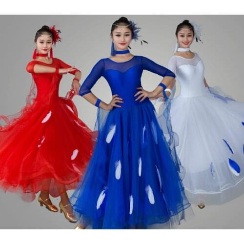 Long Sleeve Ballroom Dance Competition Dresses Customized Dress Woman Girls