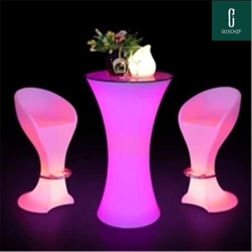 110cm height Led lighted up cocktail table plastic bar table wedding bar ktv disco supplies bar table set