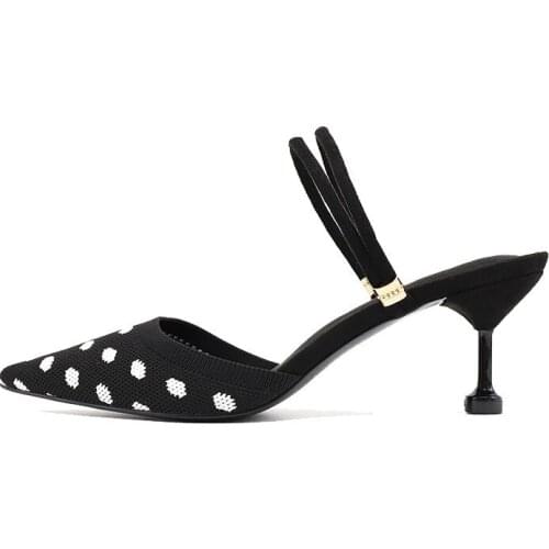 2020 Top seller - Women sandals None-Woven Slip On 6CM Thin High Heels Pointed Toe women shoes sandalias mujer 2020 size 35-42