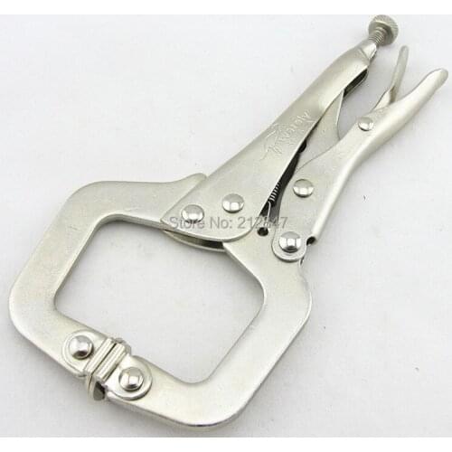 6" Adjustable C Clamp Vise Grip Locking Welding Quick Pliers Wood Tenon Locator