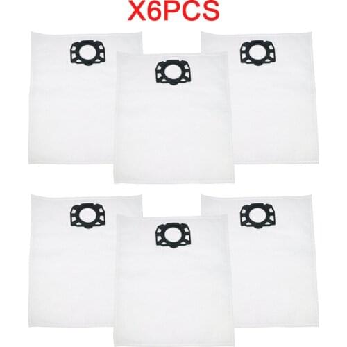 6pcs of Filter Bags Replacement Parts for Karcher MV4 MV5 MV6 WD4 WD5 WD6 for Karcher WD4000 to WD5999 part#2.863-006.0