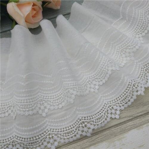 6yards Wide19cm fine milk silk cotton embroidery three-dimensional water soluble lace DIY garment skirt home textile accessories