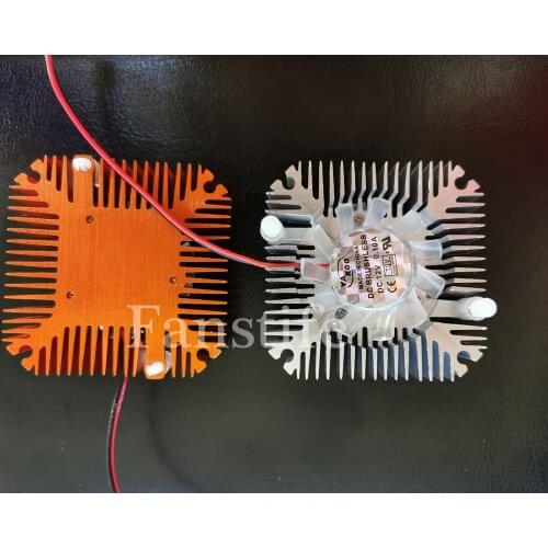 Golden Color- 12V Aluminum Heatsink with Fan for 5W 10W High Power Led 5.5cm Radiator
