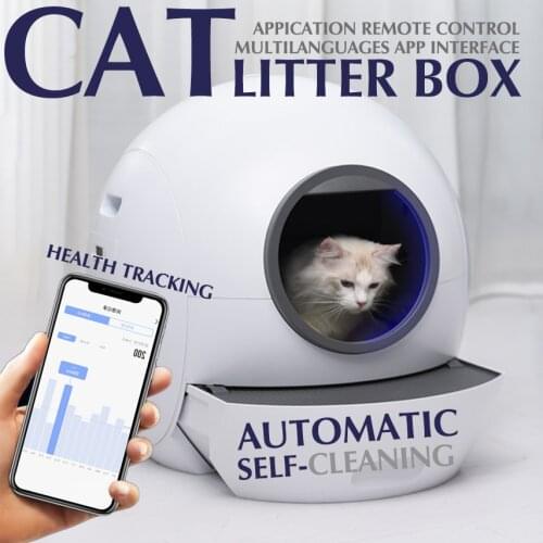 Automatic Self-cleaning Cat Litter Closed Sandbox Cat Toilet Tray Litter Box for Cats Wi-Fi Supported Arenero Gato Autolimpiable