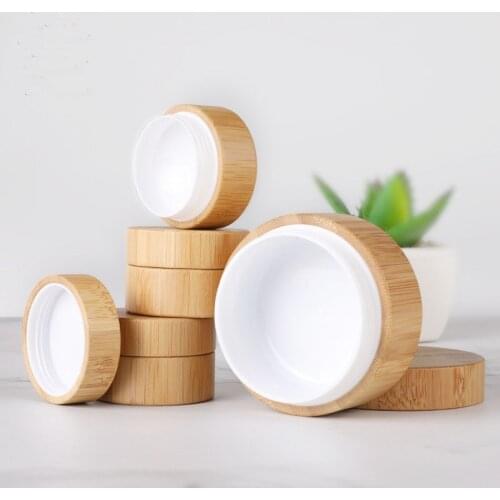 Cream Jar Bamboo Bottle Nail Art Mask Cream Refillable Bottle 5g 10g 15g 20g 30g 50g Empty Cosmetic Makeup Container Storage Box