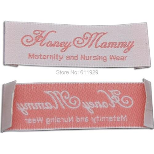 Free shipping custom clothing woven label/embroidered satin labels/garment tags printing/collar labels/brand/logo 1000 pcs a lot
