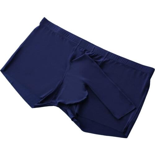 Men Underwear Boxers Breathable Man Boxer Solid Gay Sexy Underpants Mens Comfortable Ice Silk Shorts Underwear For Men Pants