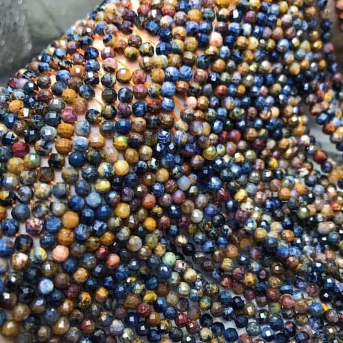 AAA LOOSE BEADS Pietersite Round faceted 2/4mm Wholesale for DIY jewelry Necklace 36cm
