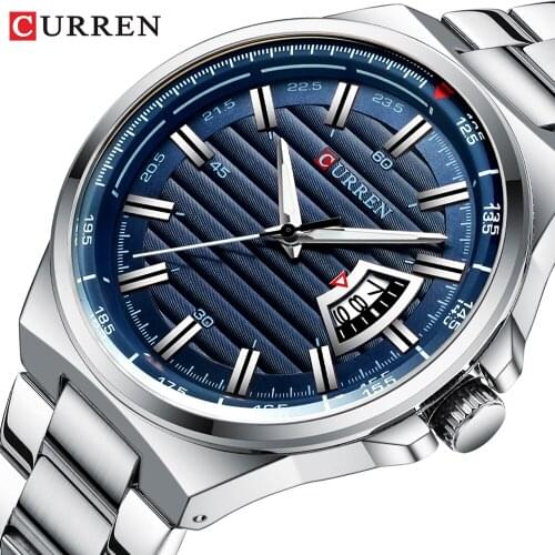 CURREN New Causal Sport Quartz Mens Watches Stainless Steel Waterproof Wristwatch Military Quartz Watch Relogio Masculino