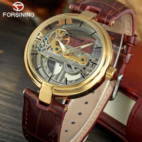 FORSINING Classic Men Watch Top Luxury Brand Leather tourbillion Automatic Mechanical Watches Luminous Hands Relogio Masculino
