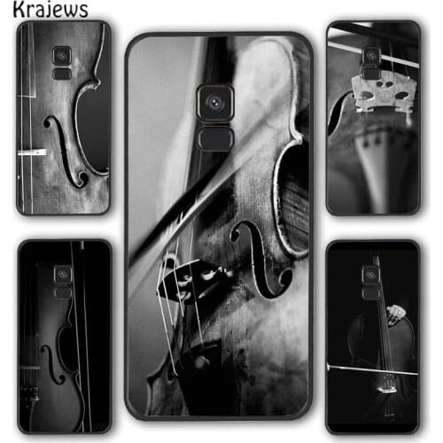 Krajews Black And White Violin Cello Phone Case Cover For Samsung Galaxy S6 S7 edge S8 S9 S10 E lite S20 plus ultra Note funda
