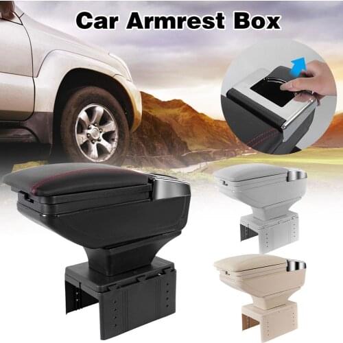 Double Layer Car Armrest Storage Box Auto Interior Leather Car-styling Central Container Store Content Box Accessories Parts