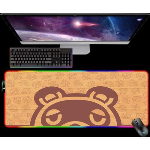RGB Animal Crossing XXL Mouse Pad Mousepad Keyboard Mat LED Mause Pad 25x35 No-slip with Backlit Tapis De Souris 35X60 Mouse Mat