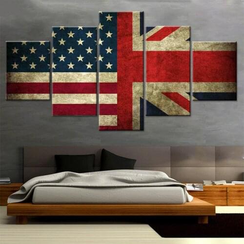 Modular Framework Printing Pictures Home Decoration British Flag Canvas Living Room Modern HD Poster Wall Art Painting Type
