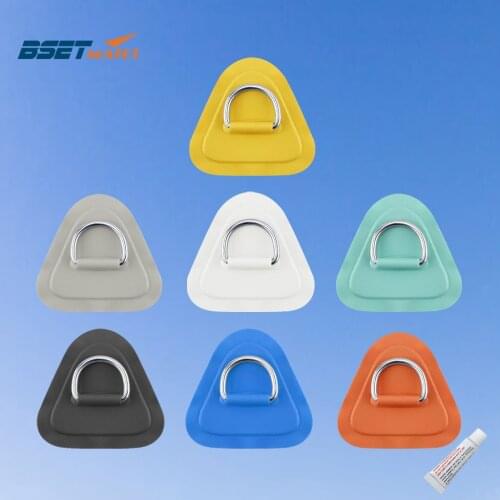 Stainless Steel 316 D Ring Pad Patch Water Sports Buckle for PVC Inflatable Boat Raft Dinghy Canoe Kayak Surfboard SUP Tie Down