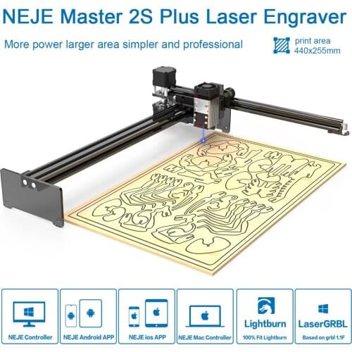 NEJE Laser Master 2s Engraving Machine 32-Bit DIY Engraver Metal Cutting 3D Printer With Safety Protection CNC printer