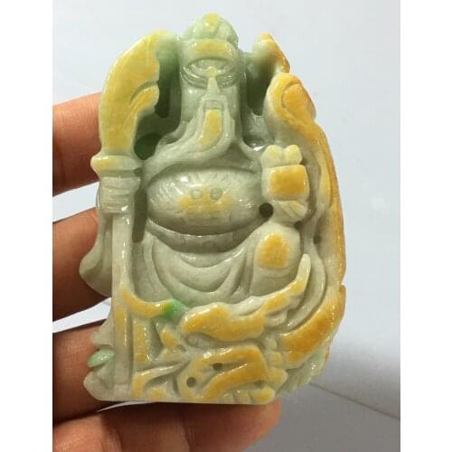 Natural Myanmar jade A HandCarved emperor Buddha jadeite jade green jade pendant jade necklace pendants jewelry necklaces