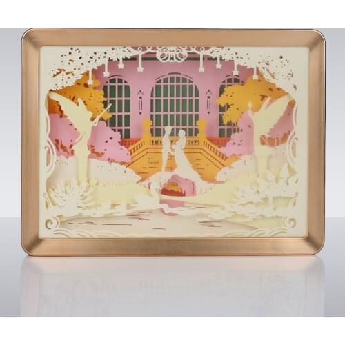 Hot Sale Creative Led Night Light Shadow Paper Carved Lights 3D Paper Carving Lamp Home Decoration Lighting Shadow Painting