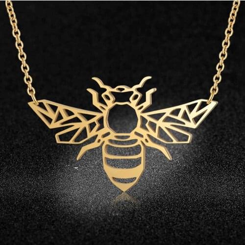 100% Stainless Steel Animal Honeybee Fashion Necklace for Women Wedding Party Necklaces Female Trendy Jewelry