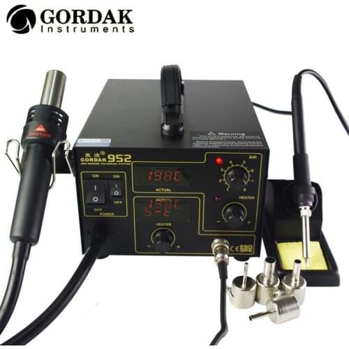 GORDAK 952 2 in 1 Heat Gun Soldering Station Constant Temperature Electric Welding Machine Lead-Free Welding Desoldering Station