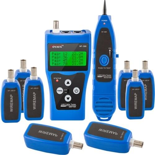 Noyafa NF-388 Line Finder Diagnose LCD Display Tone 8 Remote BNC RJ45 RJ11 LAN Network Cable Tester Telephone Wire Tracker