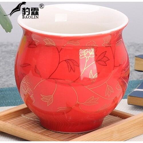 Luxury Simple Ceramic Tea Cup Garden Japanese Style Chinese Tea Esspresso Reusable Bamboo Cup Juego De Tazas Cafe Teaware AB50CB