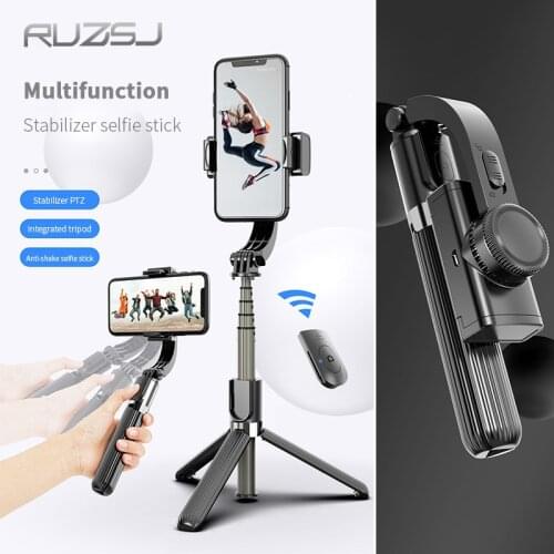 RUZSJ L08 Bluetooth Handheld Gimbal Stabilizer Mobile Phone Q08 Selfie Stick Holder Adjustable Selfie Stand For iPhone/Huawei