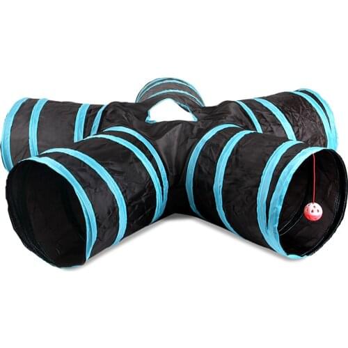 3/4/5 Holes Foldable Pet Cat Tunnel Indoor Outdoor Pet Cat Puppy Training Toy for Cat Rabbit Small Dogs Animal Play Tunnel Tube