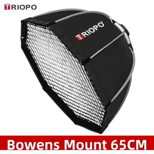 Triopo K65 65cm Photo Portabe Bowens Mount Octagon Umbrella Softbox + Honeycomb Grid Outdoor Soft Box for Studio Strobe