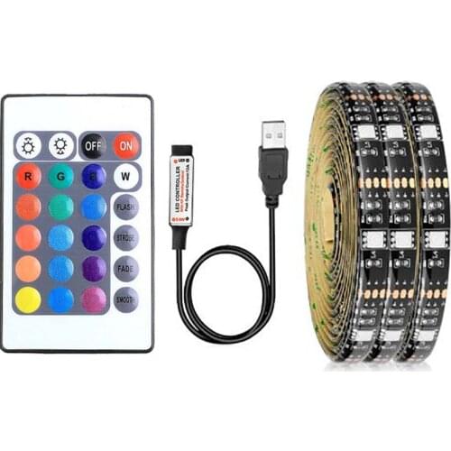 USB Led light led strip 5v TV backlight 5050 SMD RGB waterproof led strips neon for Christmas room decoration lights 24 Keys Set