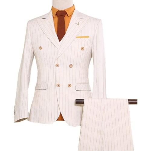 Custom Made tweed Herringbone men suit British style Modern Blazer 3 Pieces Men Suits (Jacket+Pants+vest)custom suit