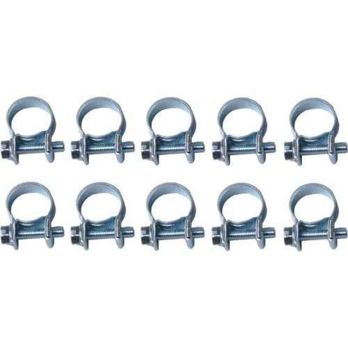 10pcs Carbon Steel Mini Fuel Injection Hose Clamps for Diesel Petrol Pipe Auto Accessories 12-14/ 13-15/ 14-16/ 15-17/16-18 mm
