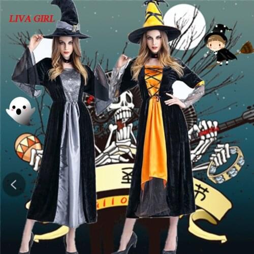 Women Halloween Cosplay Costume medieval Renaissance adult witch Gothic queen of vampire Fancy Dress Girls Outfit