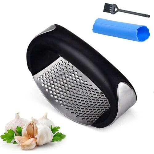 1pc Stainless Steel Garlic Press Manual Garlic Mincer Chopping Garlic Tools Curve Fruit Vegetable Tools Kitchen Gadgets