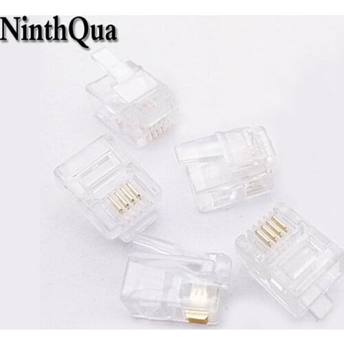 10/20pcs 6P4C RJ11 Telephone Crystal Head Connector 4 Core Cable Plug