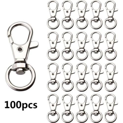PARETO 100Pcs 39.5mm Swivel Trigger Clips Snap Hooks Lobster Clasp for Keychain Bag DIY Craft Key Buckle