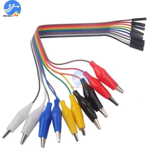 20CM 30CM 10PIN DuPont male/female head to crocodile clip thread Double-end Alligator Clips jump Wire Test Lead Jumper Line diy