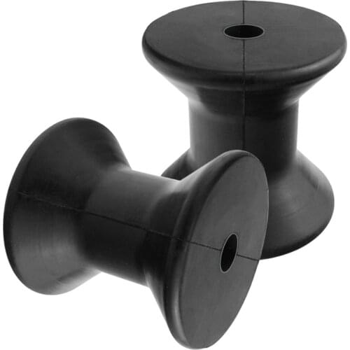 2x Boat Trailer Rubber Keel Roller, Black, 3 inch, Sailboat Yacht Accessory