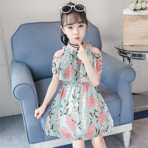 3-12Years Baby Girls Sleeveless Flower Print Dresses Clothes Kids Summer Princess Dress Children Party Ball Pageant Dress Outfit