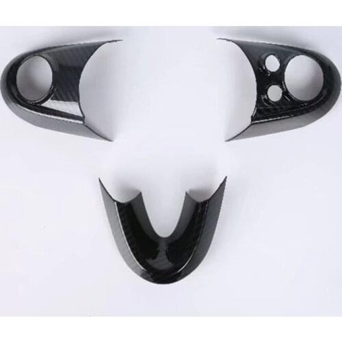 3PCS for Mini Cooper F54 F55 F56 F57 F60 Hatch Cabrio Countryman Clubman Carbon Fiber Multi-function Steering Wheel Button Trims