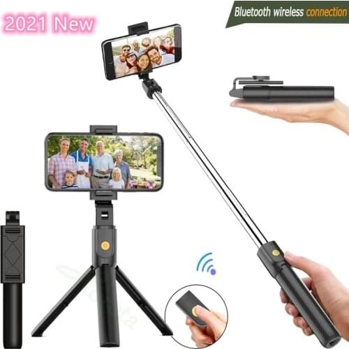 4 In 1 Selfie Stick Phone Tripod For iPhone Huawei Samsung Extendable Bluetooth Wireless Monopod Stand Stick For Mobile Phone