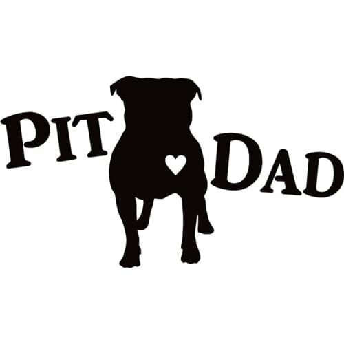 40707# Die-Cut Vinyl Decal Pit Dad Pitbull Dog Heartbeat Car Sticker Waterproof Auto Decors on Car Body Bumper Rear Window